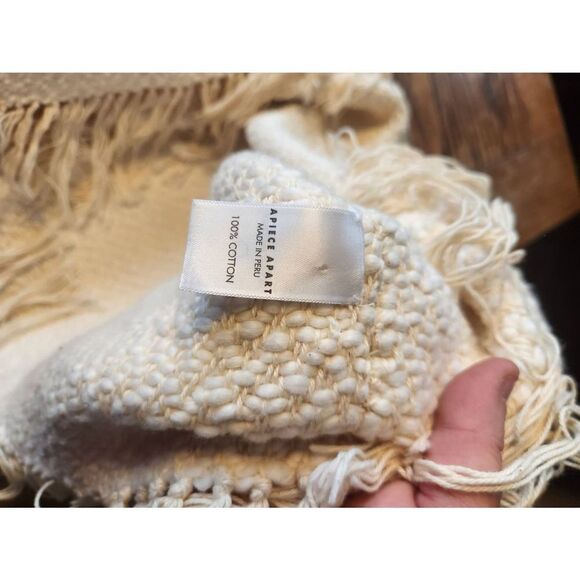 Apiece Apart Fringe cream  poncho OS - Picture 5 of 6